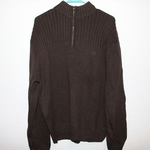 Brown Quarter Zip Chaps Sweater